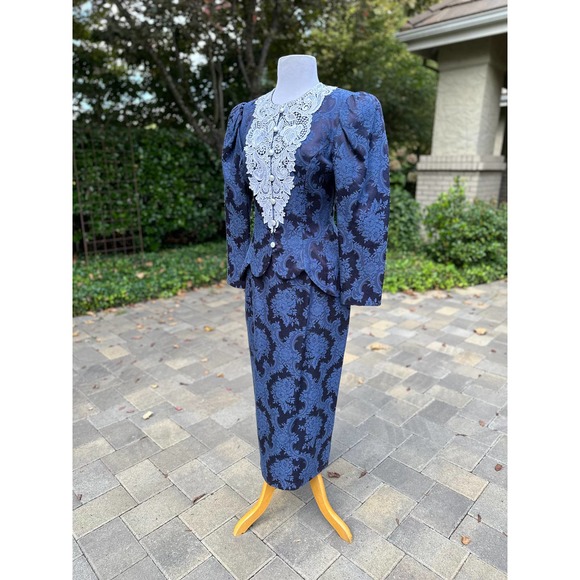 Vintage 90s Jessica McClintock Bridal 2 Piece Victorian Jacket Skirt SteamPunk - Picture 4 of 10